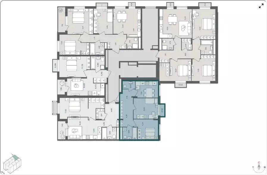 2-комнатная квартира: село Перхушково, микрорайон Равновесие, 5 (44.5 ... - Фото 2