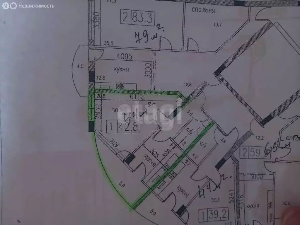 1-комнатная квартира: Магас, улица Эльберта Нальгиева, 24А (44 м) - Фото 0