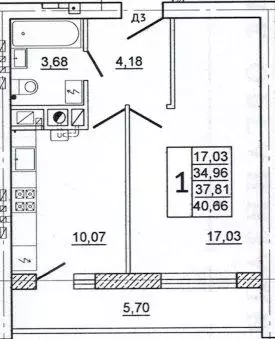 1-к кв. Смоленская область, Смоленск ул. Нахимова, 23А (40.8 м) - Фото 1