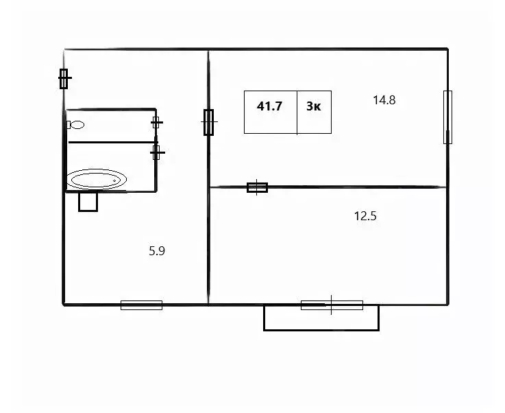 2-к кв. Кемеровская область, Новокузнецк ул. Сеченова, 21А (41.7 м) - Фото 1