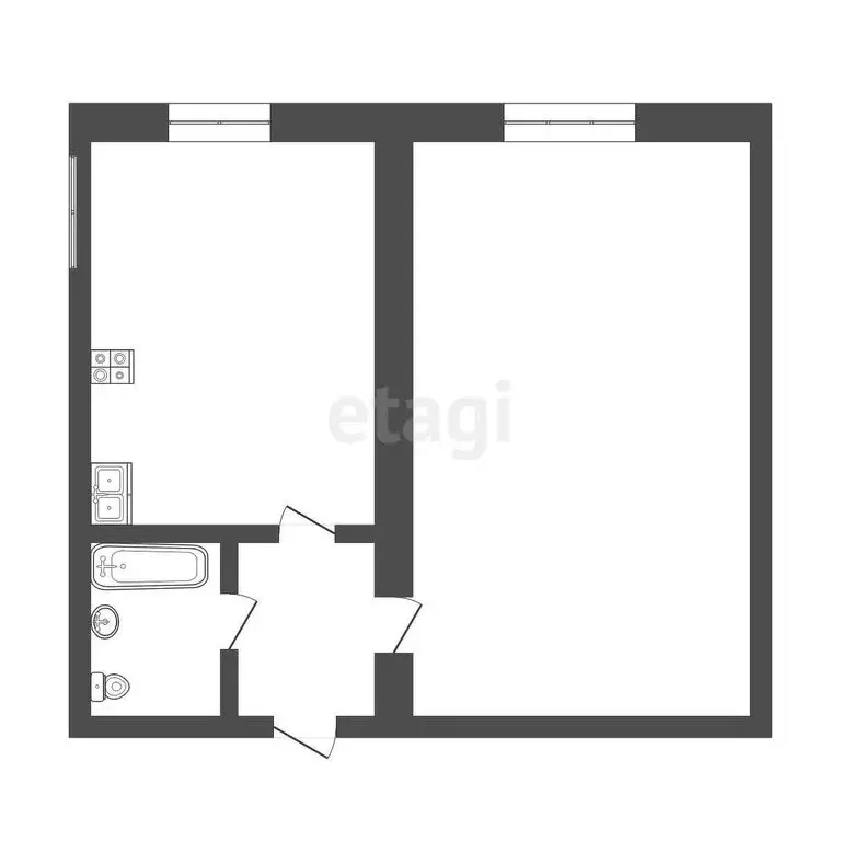 1-комнатная квартира: Нальчик, Кабардинская улица, 232 (32.05 м) - Фото 0