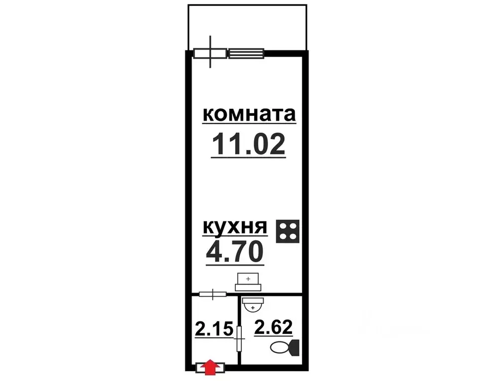 Студия Ленинградская область, Мурино Всеволожский район, бул. ... - Фото 2