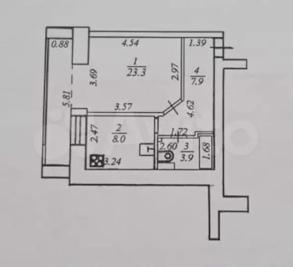 1-к. квартира, 43,1 м, 3/10 эт. - Фото 0