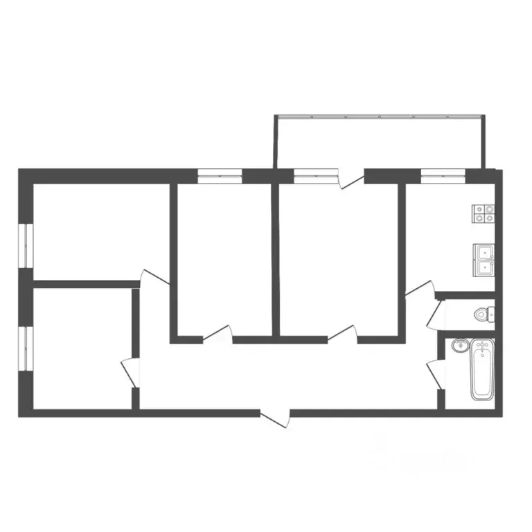 4-к кв. Тюменская область, Тюмень ул. Максима Горького, 23А (72.2 м) - Фото 2