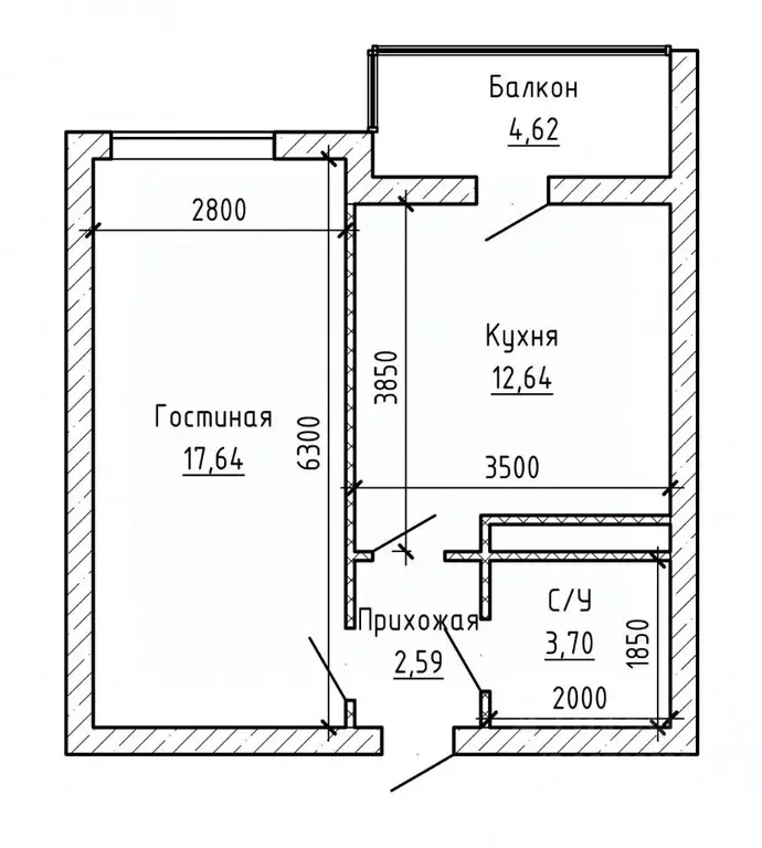 1-к кв. Кабардино-Балкария, Нальчик ул. Идарова, 176 (42.0 м) - Фото 2