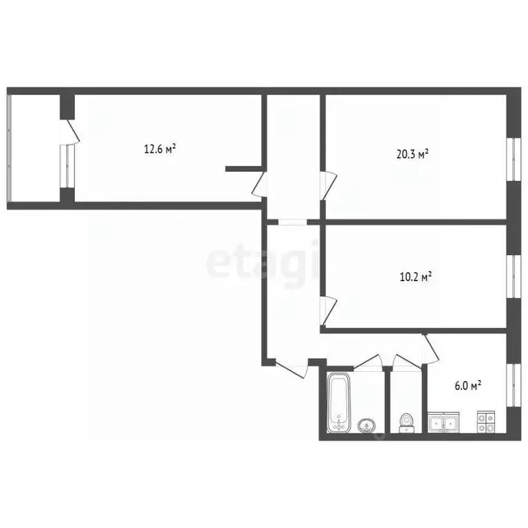 Комната Москва ул. Старый Гай, 10 (43.3 м) - Фото 1