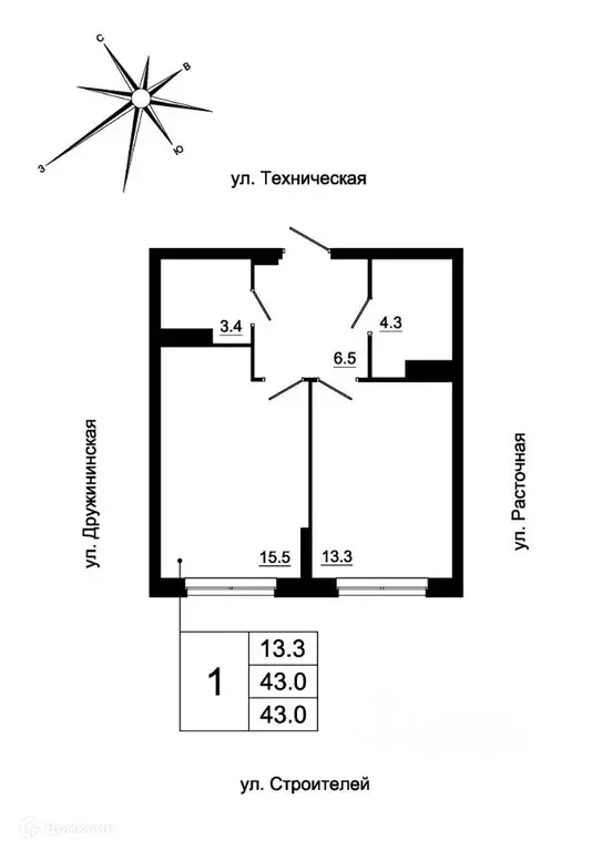 Продаётся 1-к квартира, 41.9 м - Фото 0