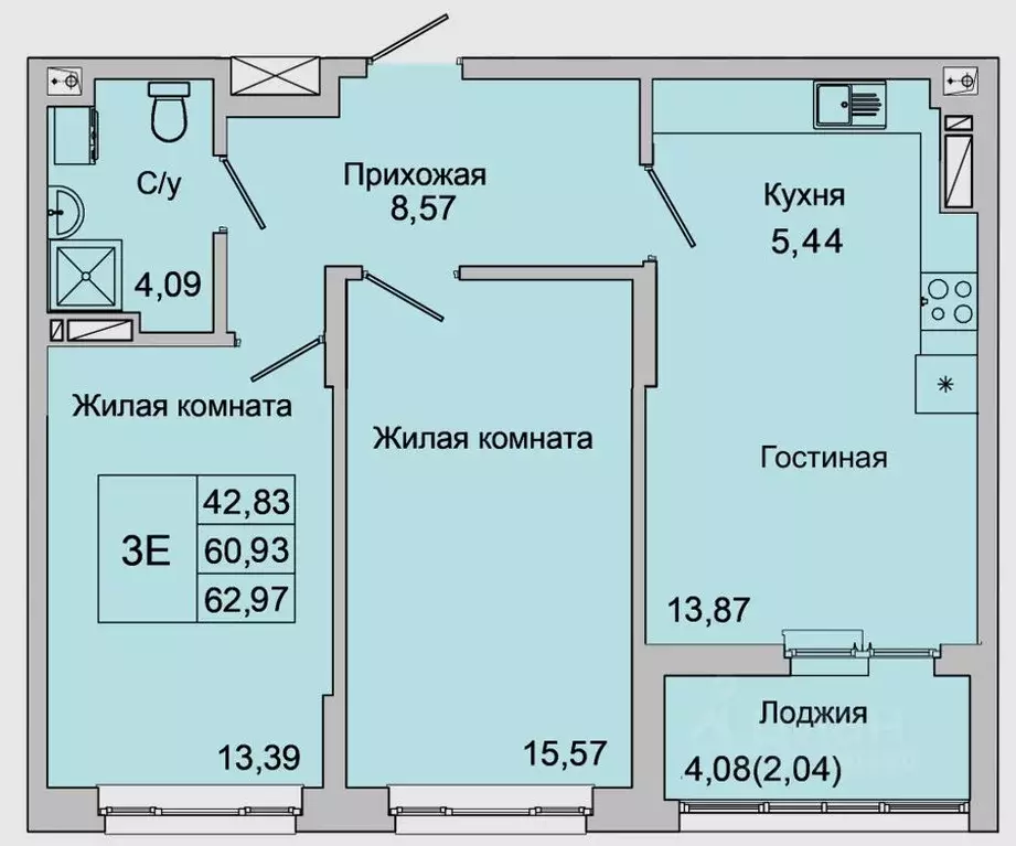 3-к кв. Ростовская область, Батайск ул. Булгакова, 11 (62.97 м) - Фото 0