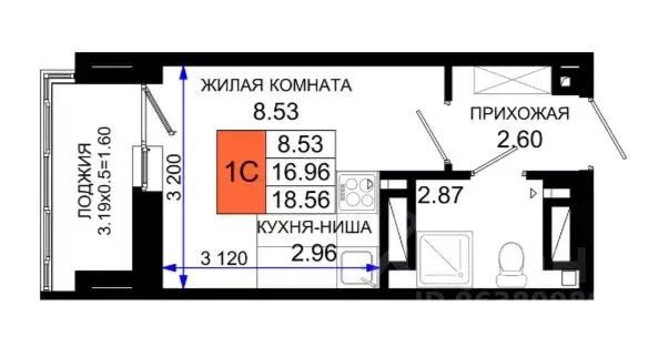 Студия Ростовская область, Ростов-на-Дону Нефтекачка кв-л, Октябрь ... - Фото 0