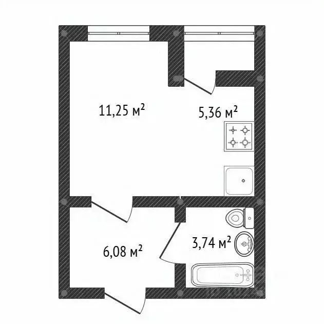 Студия Башкортостан, Уфа Кустарная ул., 19 (27.7 м) - Фото 2