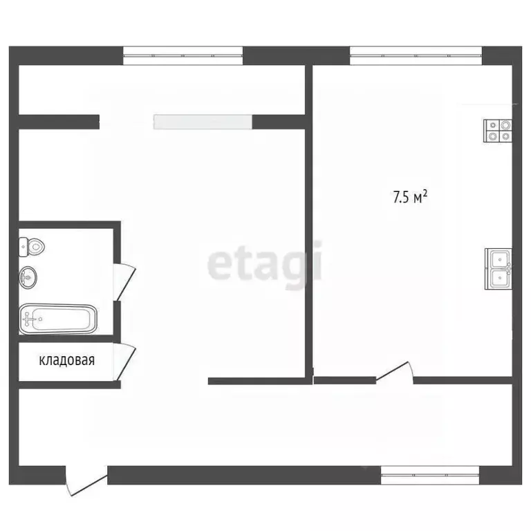 1-к кв. Севастополь ул. Героев Бреста, 44А (30.6 м) - Фото 2