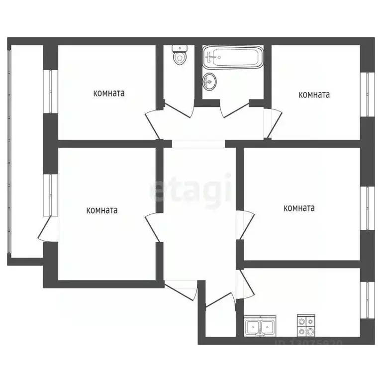 Комната Ярославская область, Ярославль Керамическая ул., 5 (60.0 м) - Фото 1