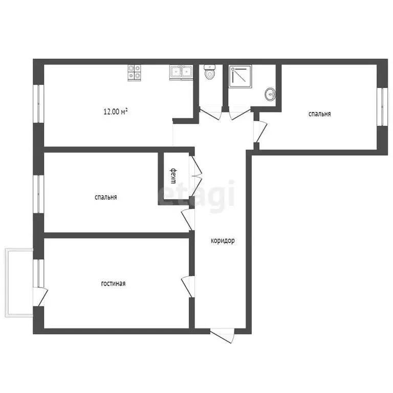 3-комнатная квартира: Тюмень, улица Ленина, 69А (75.6 м) - Фото 0