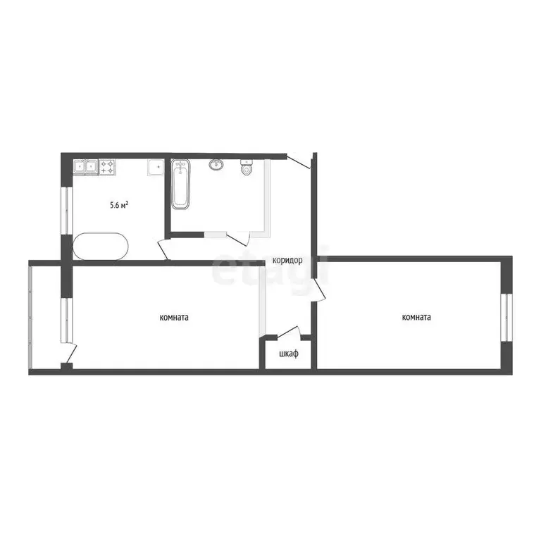 2-комнатная квартира: Петропавловск-Камчатский, улица Труда, 35 (47 м) - Фото 0