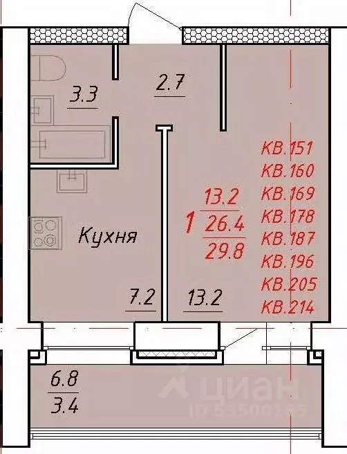 1-к кв. Алтайский край, Новоалтайск Индустриальная ул., 18 (29.8 м) - Фото 0