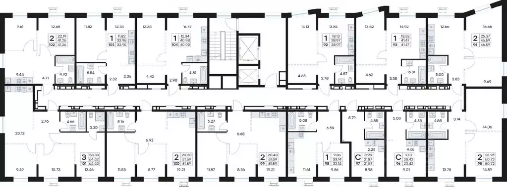 2-к кв. Приморский край, Владивосток Клуб 25 жилой комплекс, 3 (46.59 ... - Фото 2