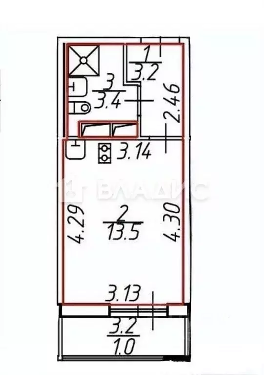 Студия Ленинградская область, Мурино Всеволожский район, ул. ... - Фото 2