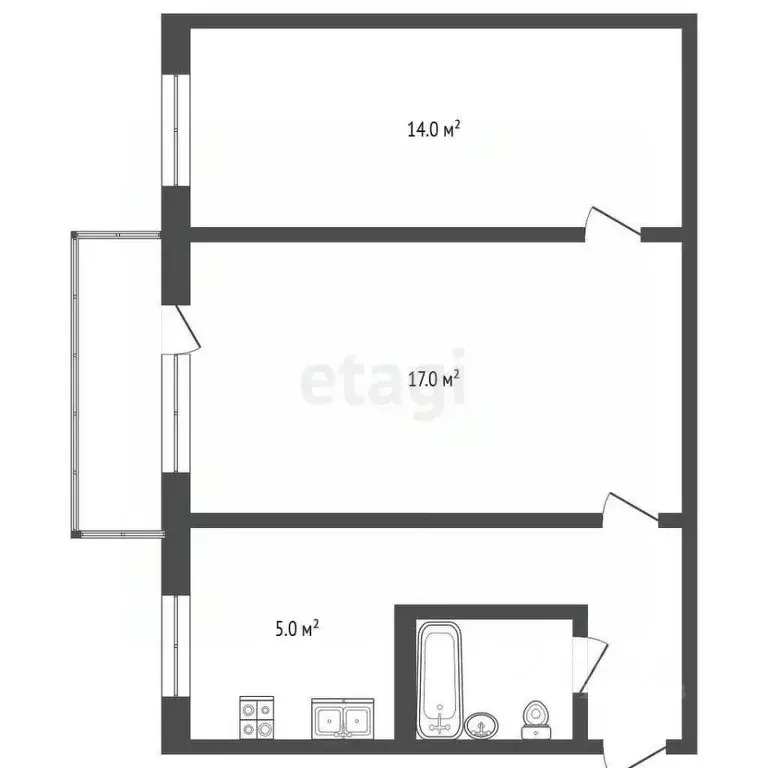 2-к кв. Псковская область, Псков ул. Лепешинского, 12 (44.1 м) - Фото 2