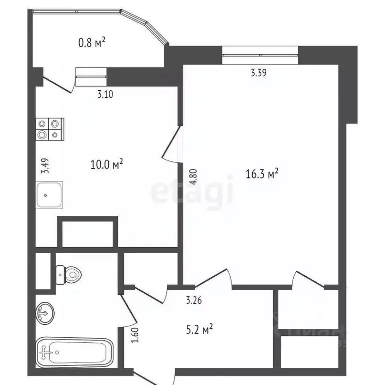 1-к кв. Московская область, Красногорск бул. Южный, 4 (38.2 м) - Фото 1