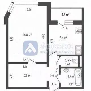 1-к кв. Тюменская область, Тюмень ул. Пермякова, 69 (42.0 м) - Фото 2