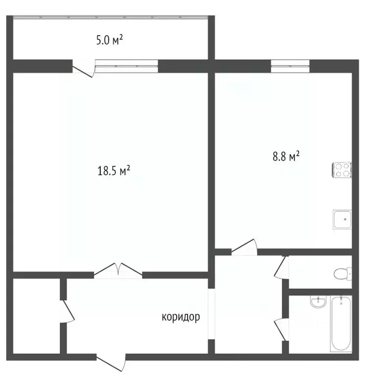 1-к кв. Челябинская область, Челябинск Шуменская ул., 31 (40.4 м) - Фото 1