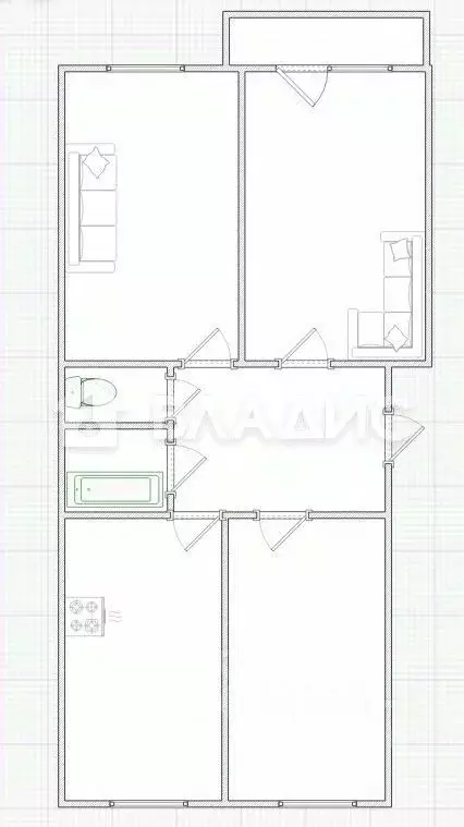 3-к кв. Пензенская область, Пенза ул. Аустрина, 180 (57.2 м) - Фото 2