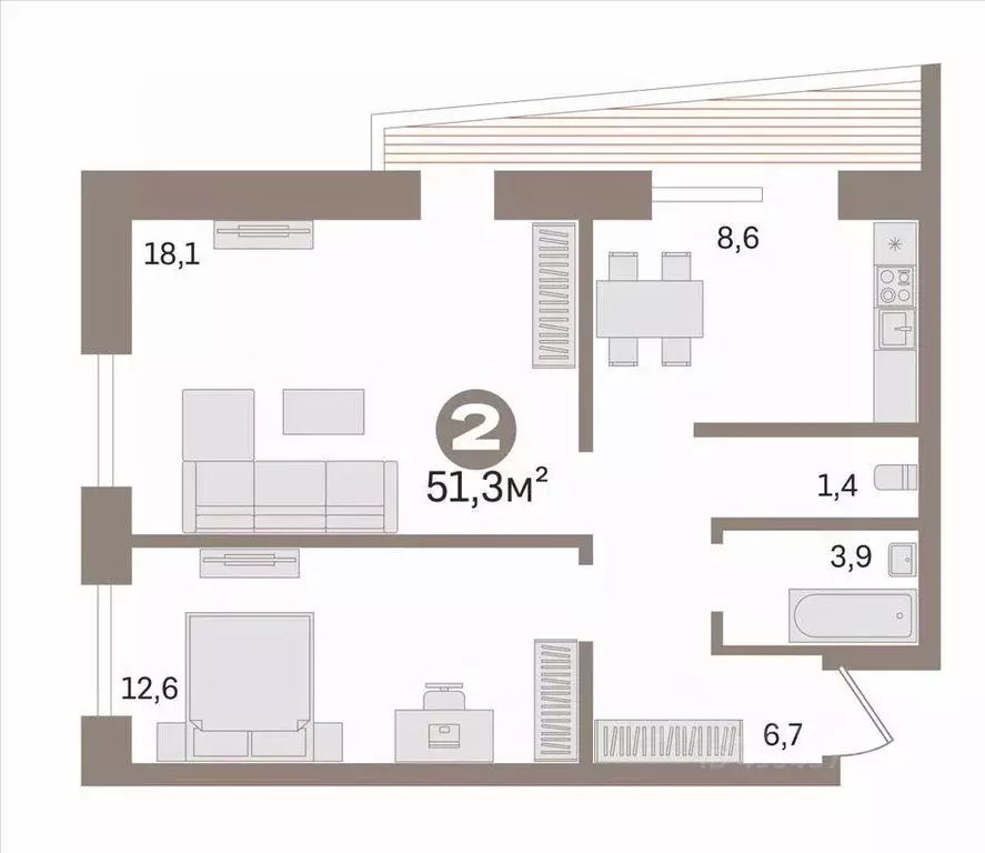 2-к кв. Свердловская область, Екатеринбург ул. Зои Космодемьянской, ... - Фото 2