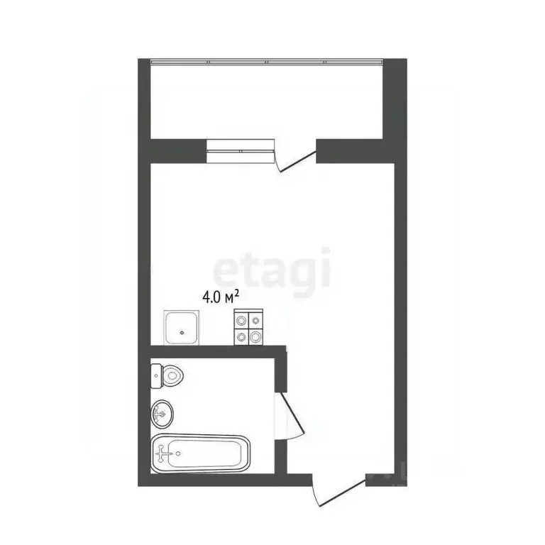 Студия Тюменская область, Тюмень ул. Фармана Салманова, 6 (23.1 м) - Фото 2