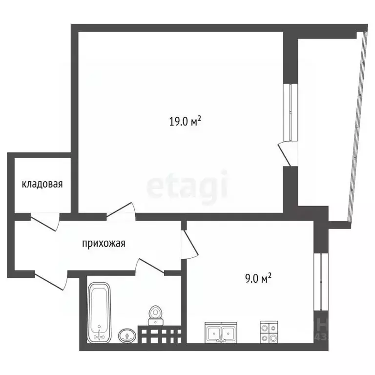 1-к кв. Московская область, Красногорск городской округ, Нахабино пгт ... - Фото 2