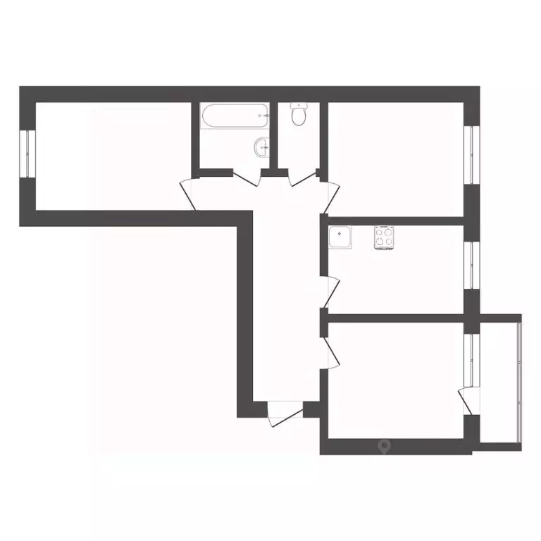 3-к кв. Тюменская область, Тюмень Ямская ул., 77к3 (75.2 м) - Фото 1
