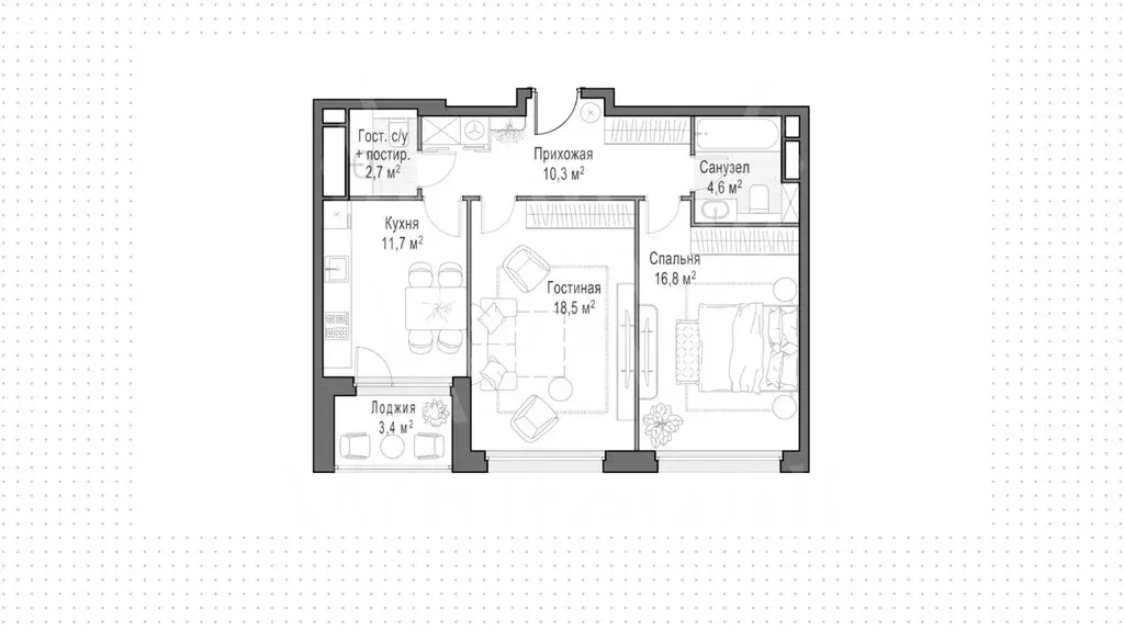 2-комнатная квартира: Москва, ул. Виктора Маслова, 2 (65 м) - Фото 1