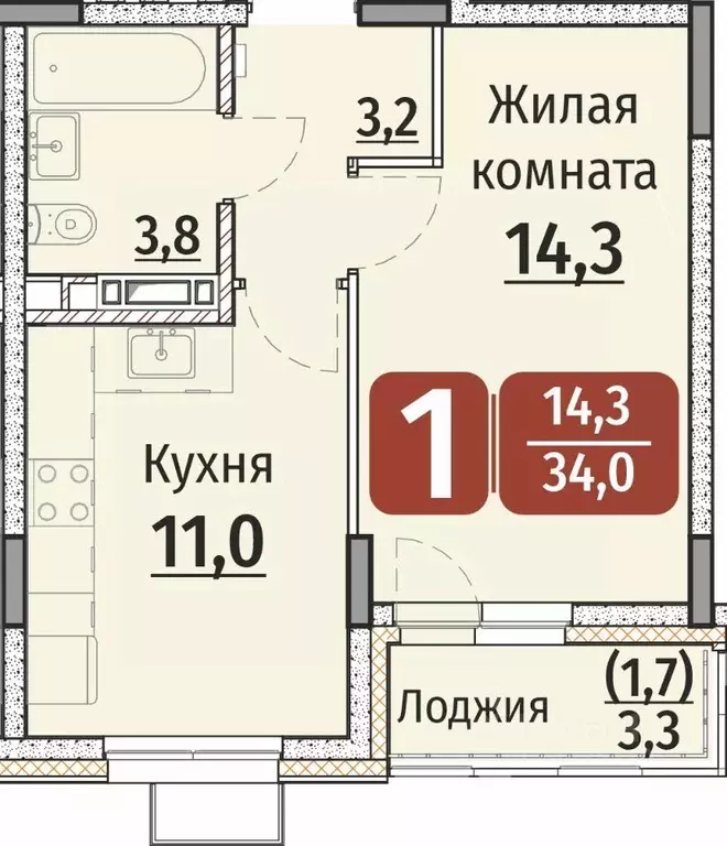 1-к кв. Чувашия, Чебоксары ул. Энергетиков (35.65 м) - Фото 0