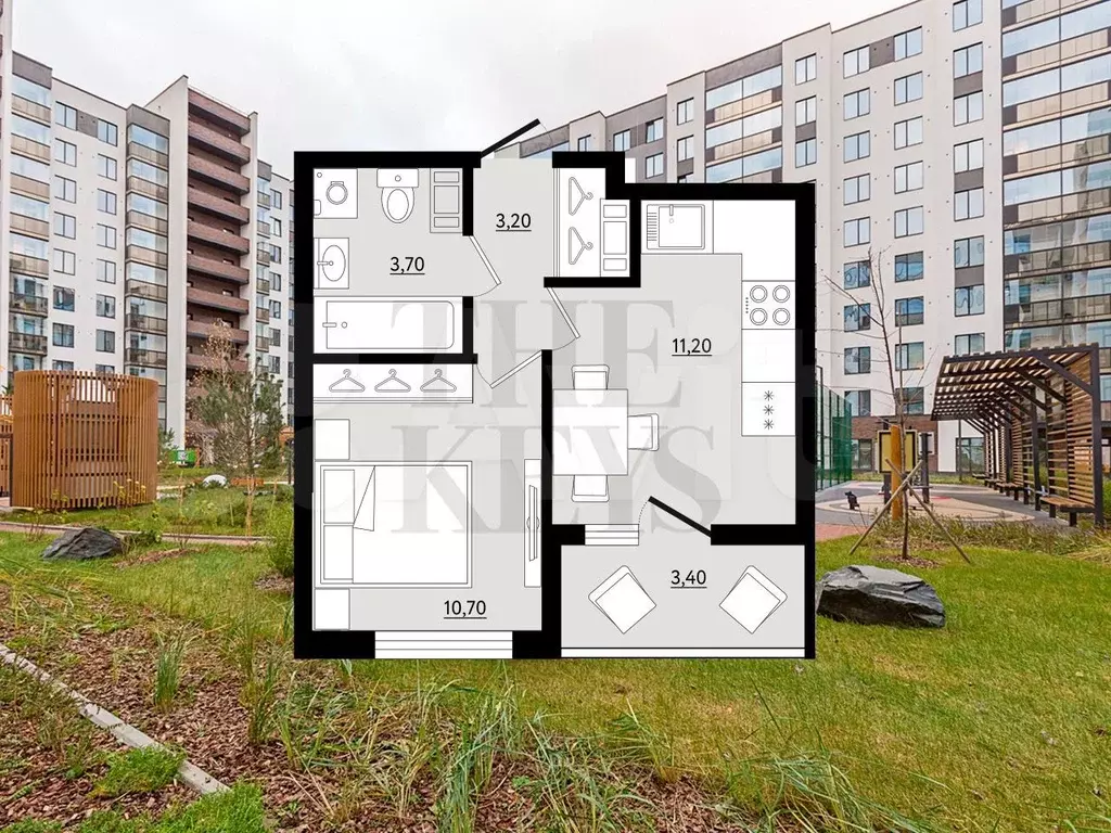1-к. квартира, 30,5 м, 2/10 эт. - Фото 0