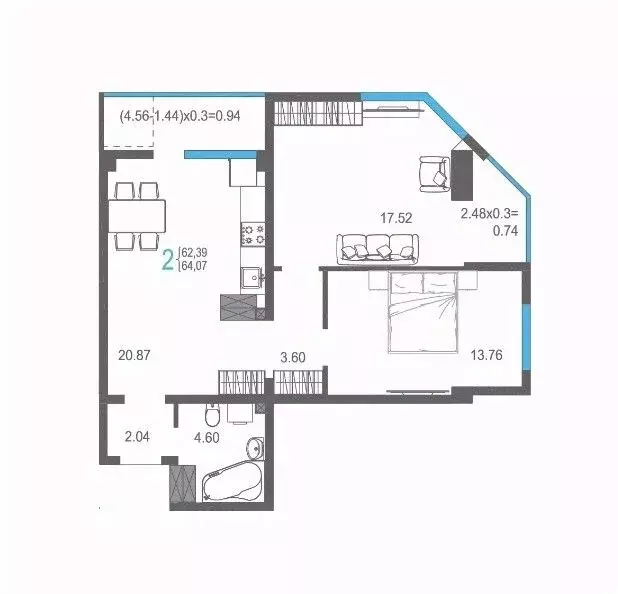 2-к кв. Крым, Ялта ул. Кирова, 155Ак1 (64.07 м) - Фото 1