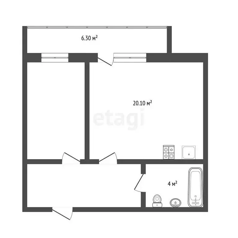 1-комнатная квартира: Ялуторовск, улица Менделеева, 7А (41 м) - Фото 0