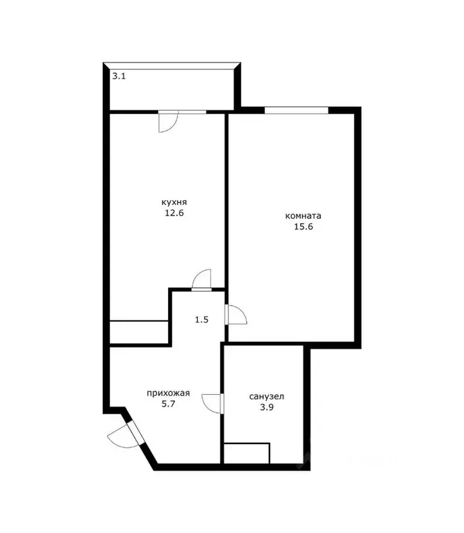 1-к кв. Краснодарский край, Краснодар ул. Домбайская, 55 (42.4 м) - Фото 1