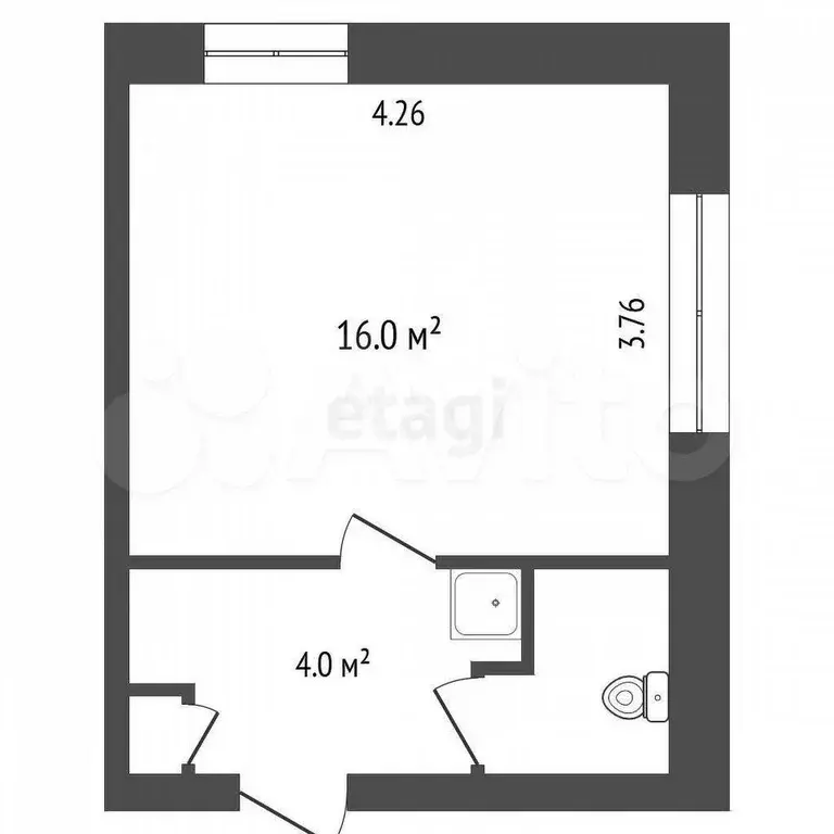 Квартира-студия, 22,8 м, 5/5 эт. - Фото 0