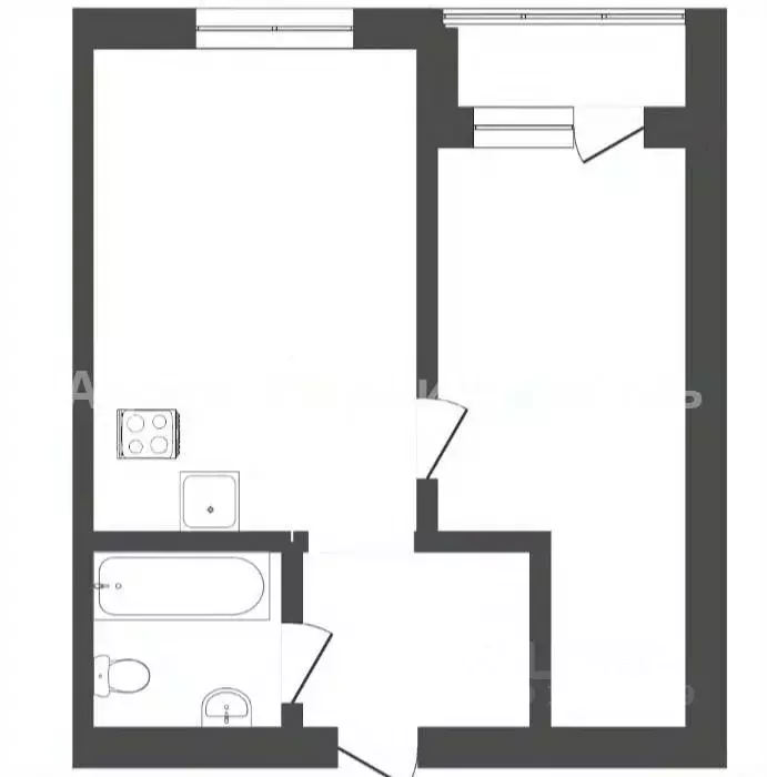 1-к кв. Тюменская область, Тюмень Комбинатская ул., 54к2 (44.1 м) - Фото 1