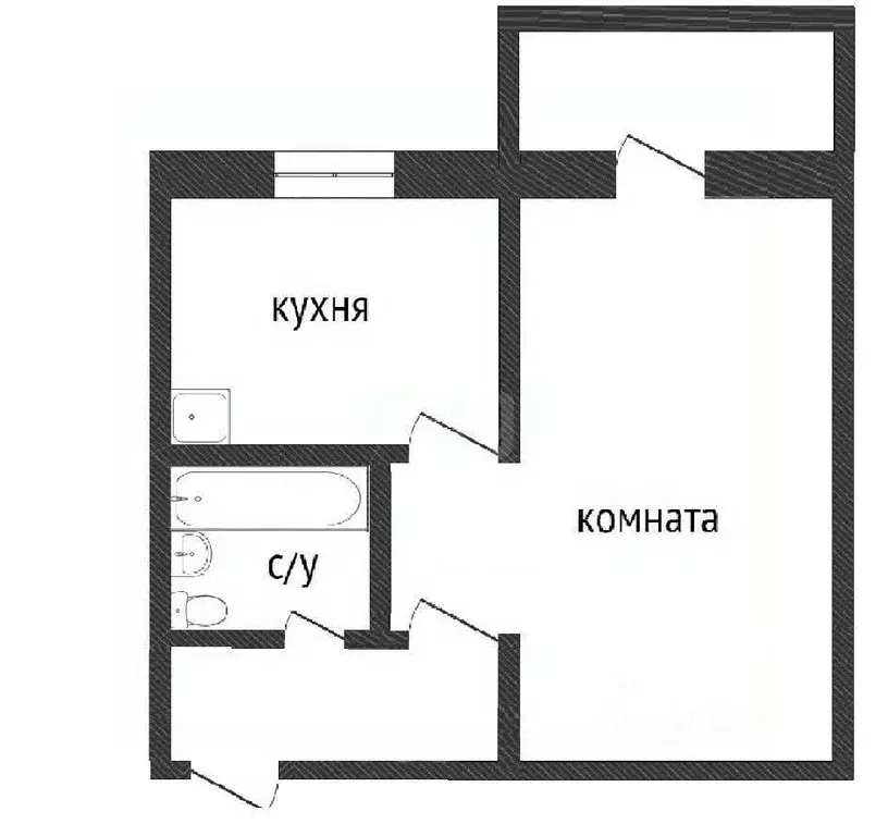 1-к кв. Курганская область, Курган ул. Куйбышева, 78 (30.5 м) - Фото 1