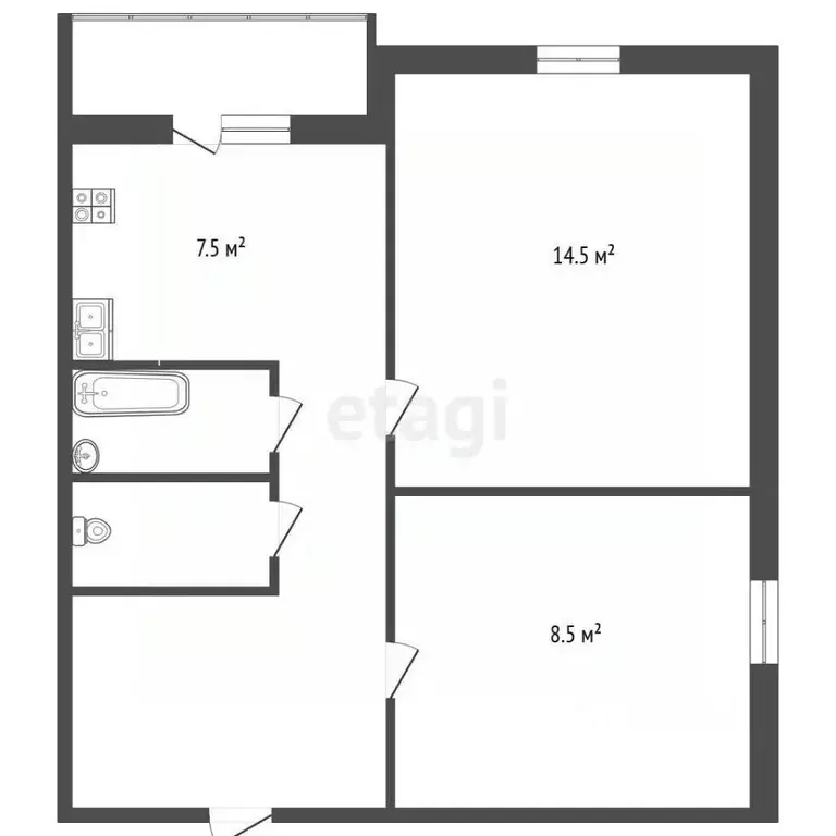 2-к кв. Москва Ферганский проезд, 14К2 (38.5 м) - Фото 2