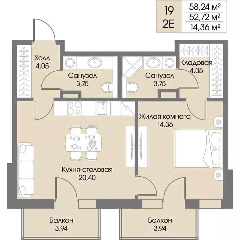 Квартира-студия: городской посёлок Рощино, ЖК Резиденция Рощино (52.72 ... - Фото 1