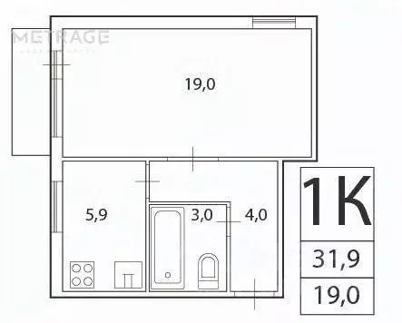 1-к кв. Новосибирская область, Новосибирск Танковая ул., 17 (31.9 м) - Фото 0