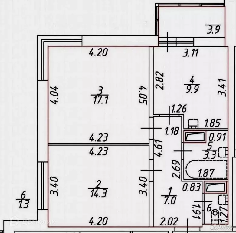 Продаётся 2-к квартира, 52.9 м - Фото 1