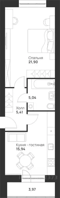 1-к кв. Тульская область, Тула ул. Героев России, 8 (52.26 м) - Фото 1