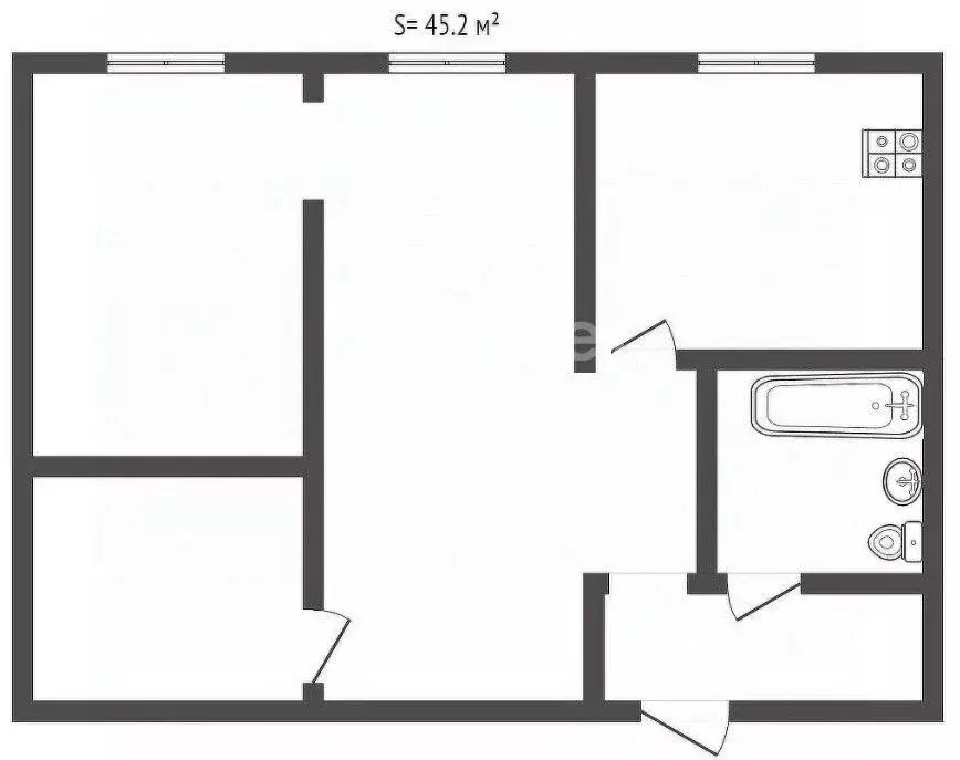 2-к кв. Тульская область, Тула просп. Ленина, 111А (45.0 м) - Фото 1