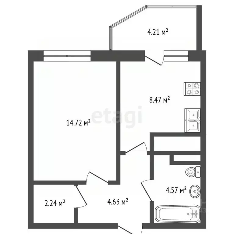 1-к кв. Московская область, Балашиха ул. Дмитриева, 10 (39.1 м) - Фото 2