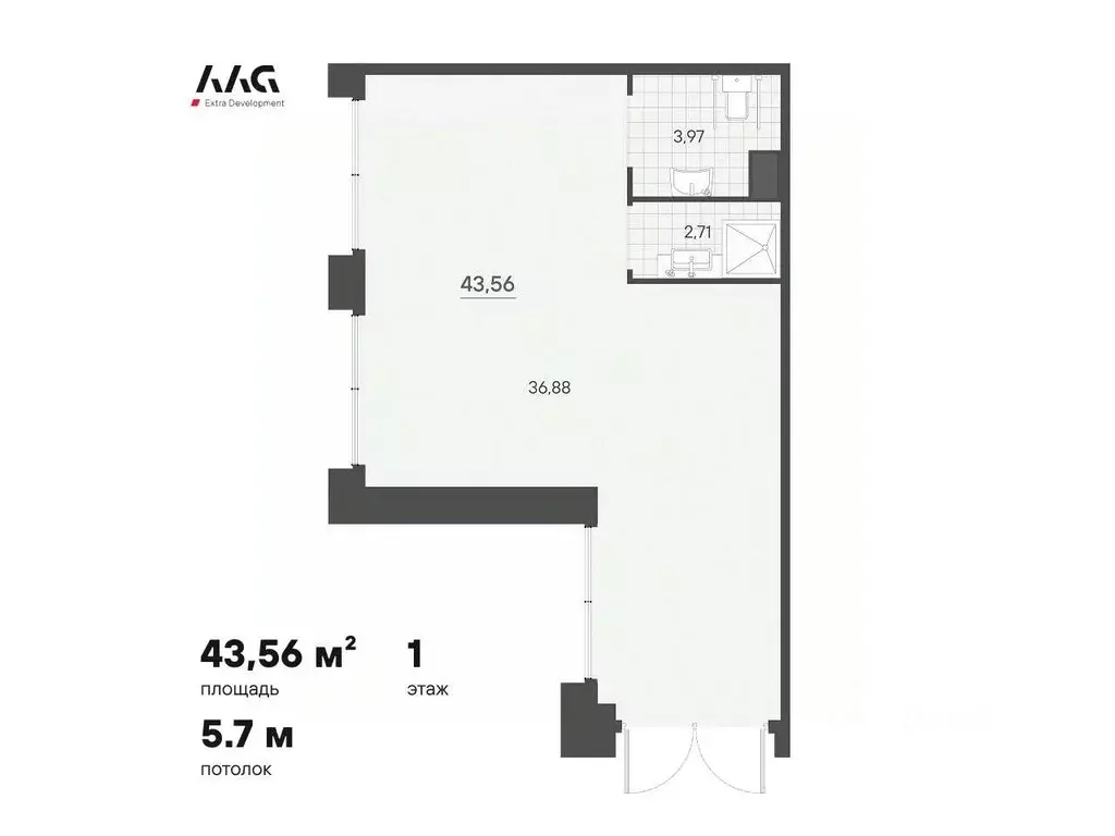Офис в Санкт-Петербург Магнитогорская ул., 11с1 (44 м) - Фото 1