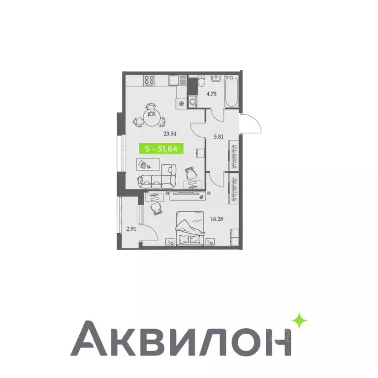 1-к кв. Архангельская область, Архангельск Троицкий просп., 110 (51.84 ... - Фото 0