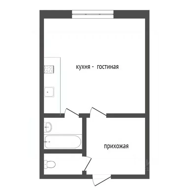 Студия Калининградская область, Калининград Красная ул., 131 (13.6 м) - Фото 1