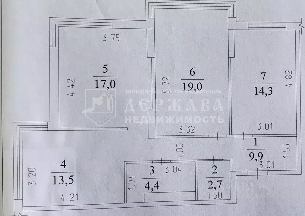 3-к кв. Кемеровская область, Кемерово ул. Мичурина, 58 (84.4 м) - Фото 2